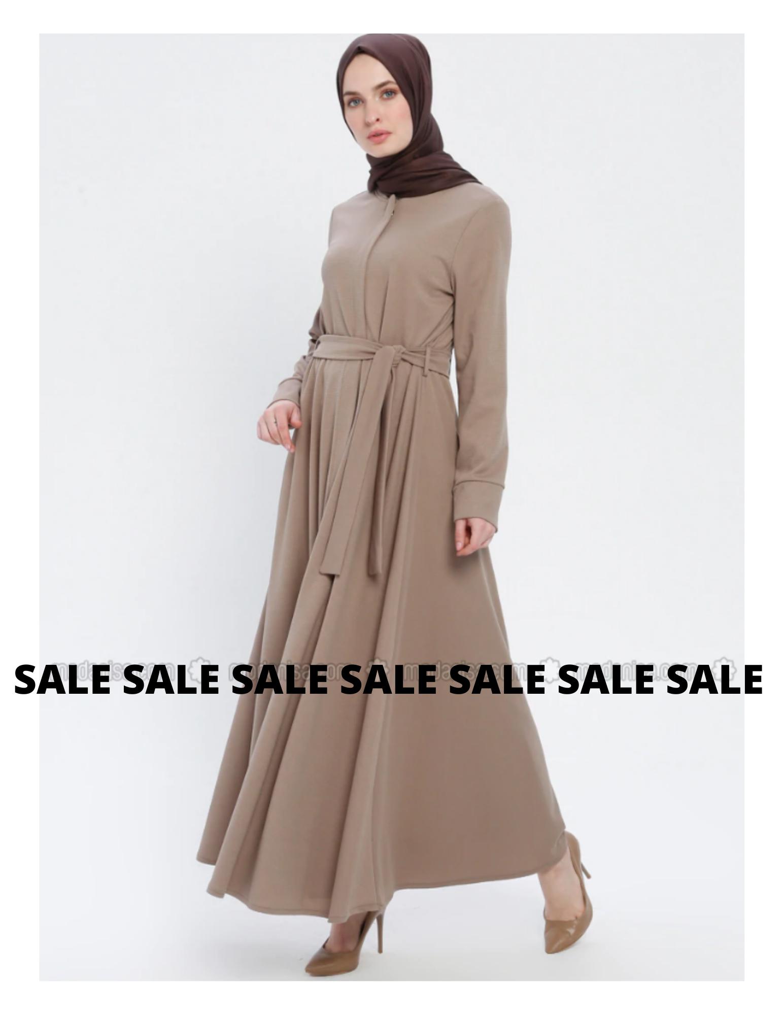 Miss Cazibe Minc Unlined Crew neck Abaya