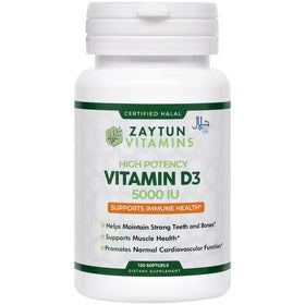 Zaytun Vitamin Halal Vitamin D3 5000IU Softgels-Health & Beauty-MOVE HALAL