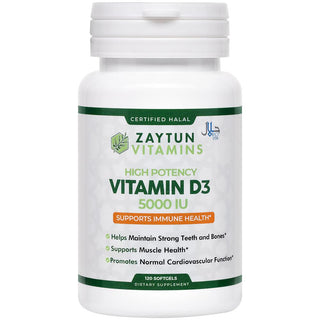 Zaytun Vitamin Halal Vitamin D3 5000IU Softgels-Health & Beauty-MOVE HALAL