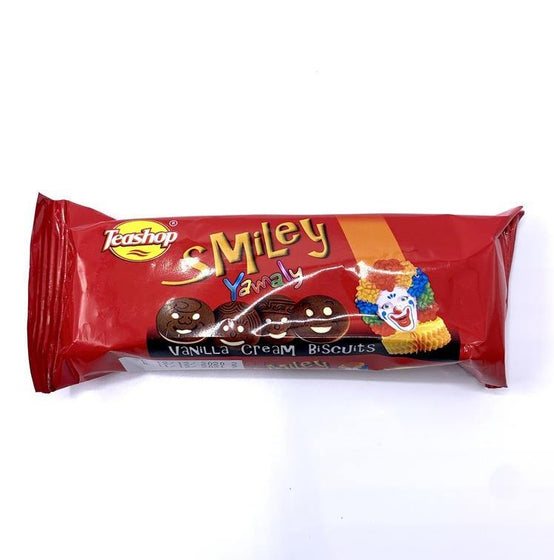 Teashop Smiley Vanilla Cream Biscuits 50gms-MOVE HALAL