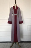 Red & Gray Open Abaya-Clothing-MOVE HALAL