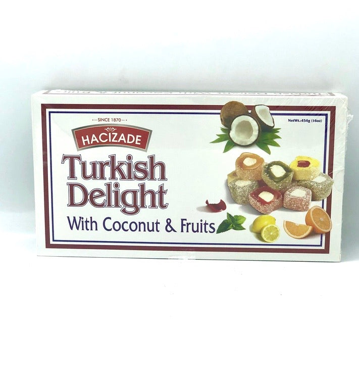 Turkish Delight w/ Coconut & Fruits Hacizade-Snacks-MOVE HALAL